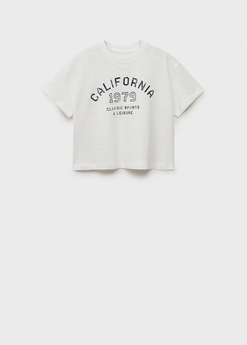 Message crop T-shirt