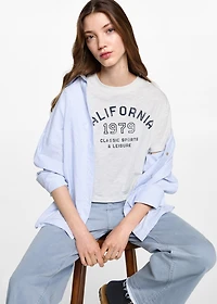 Message crop T-shirt