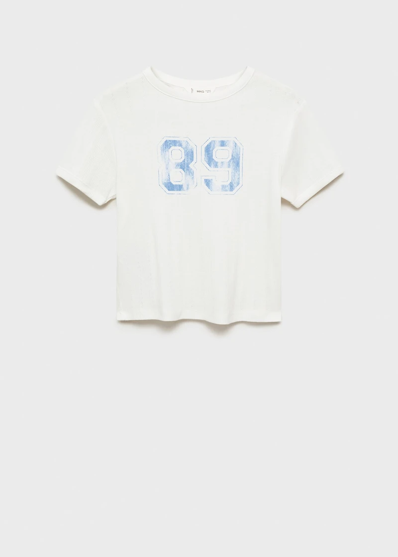 Cropped short-sleeved t-shirt