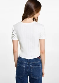Cropped short-sleeved t-shirt