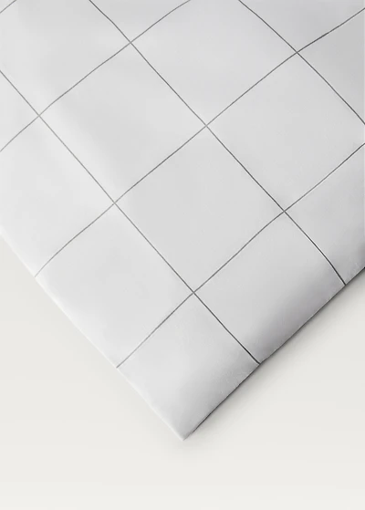 Cotton percale reversible striped duvet cover for / cm bed