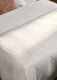 Cotton duvet cover with hand-embroidered flowers for 180/220 cm bed