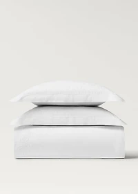 Cotton duvet cover with hand-embroidered flowers for 135/140 cm bed