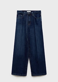 Wide-leg jeans with belt