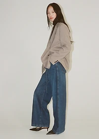 Wide-leg jeans with belt