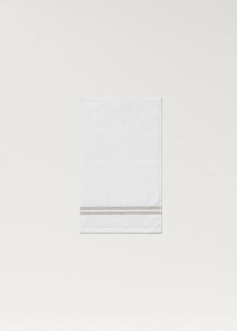 Linen hand towel with contrasting trim