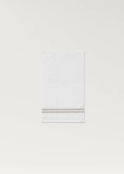 Linen hand towel with contrasting trim