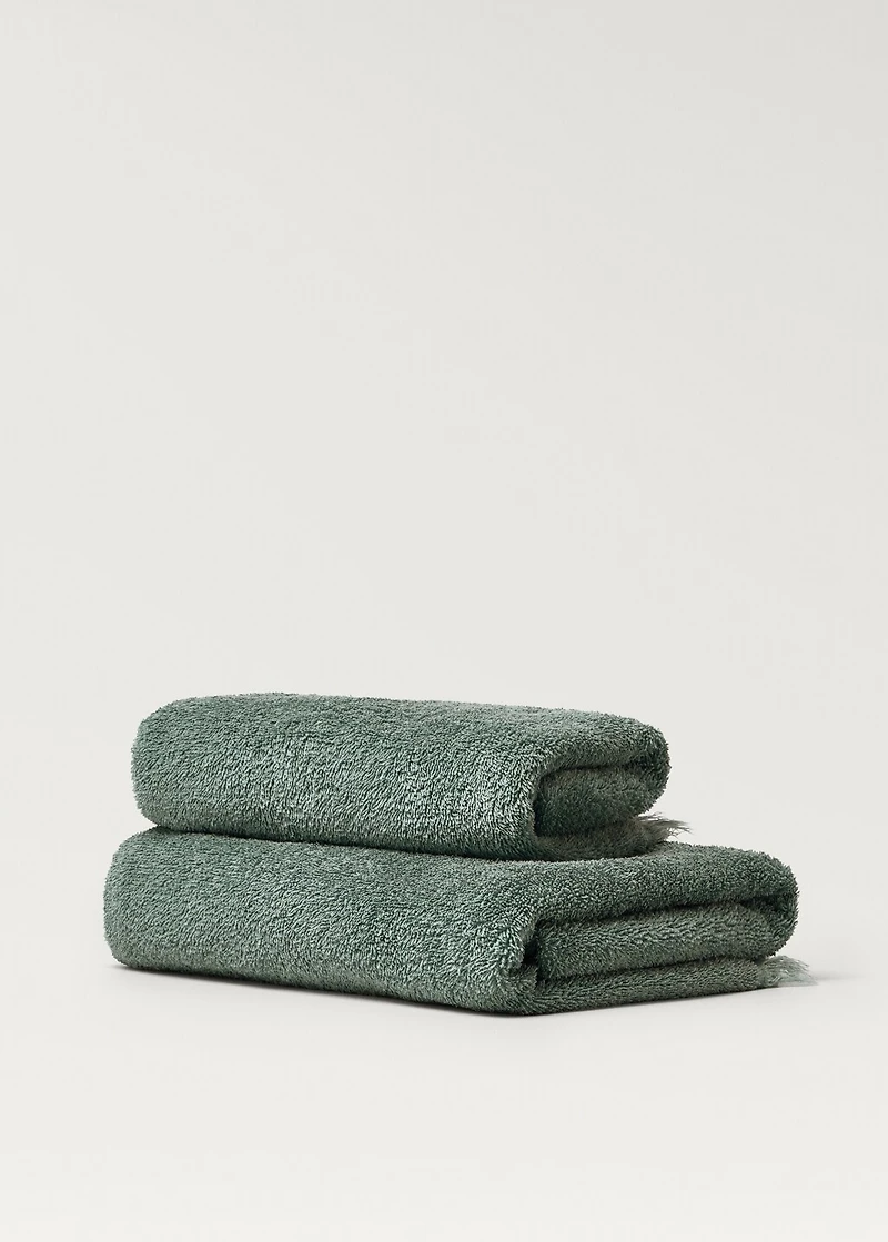 Organic cotton children's washbasin towel with fringes