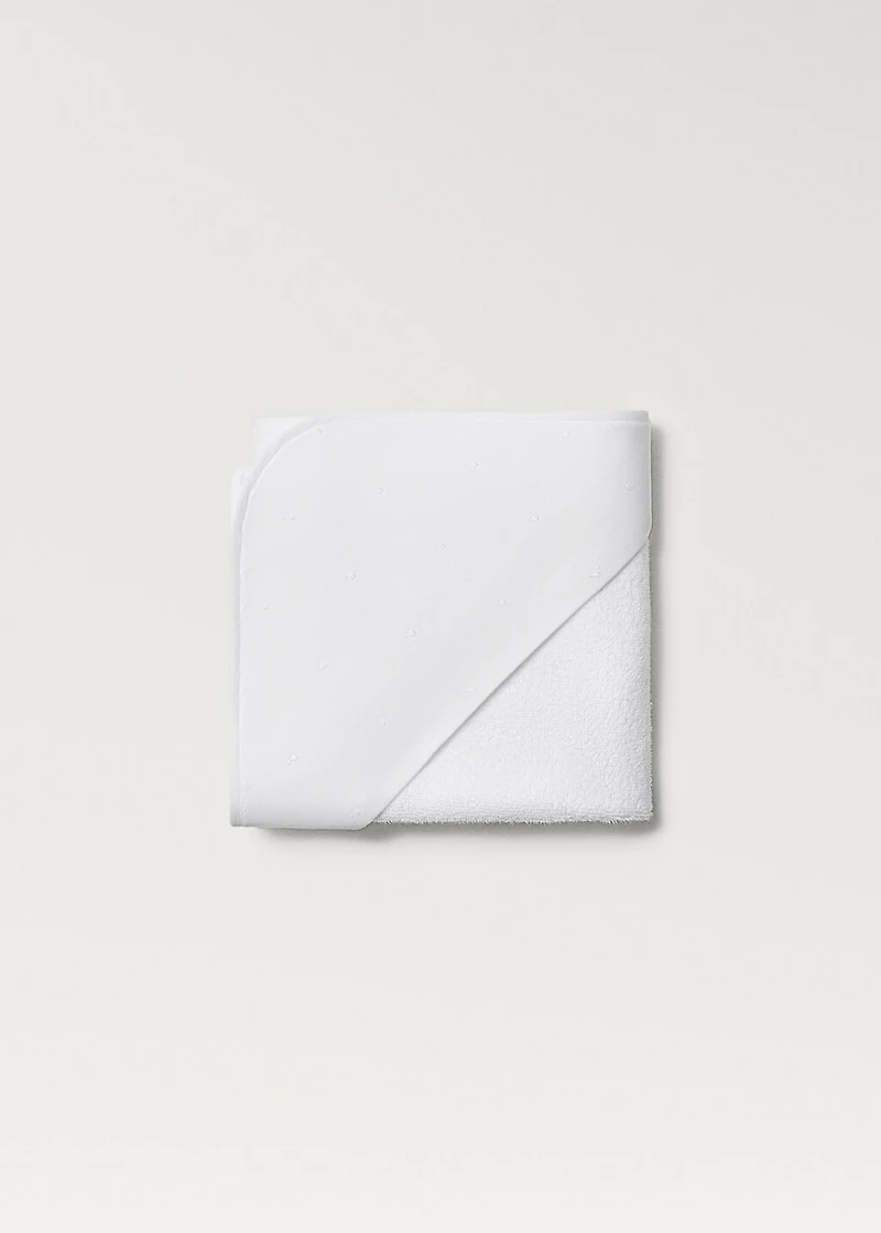 Children's bath poncho with embroidered hood