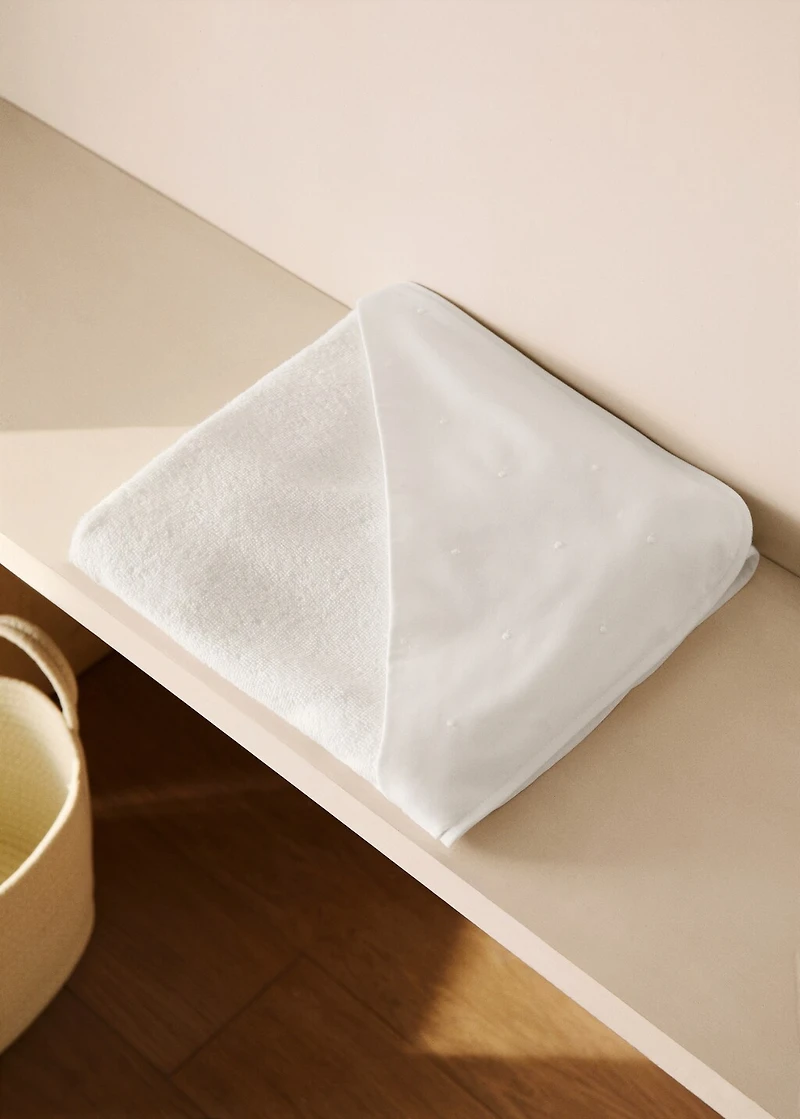 Children's bath poncho with embroidered hood