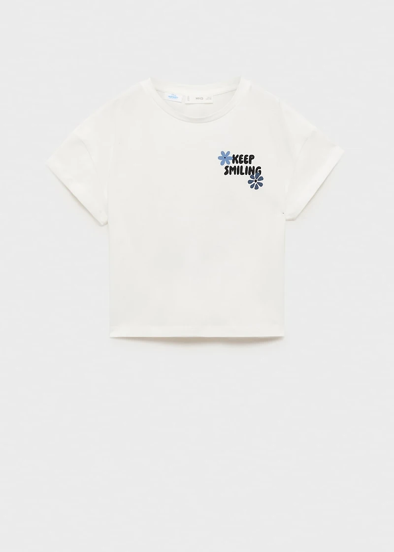 Cotton t-shirt with printed message