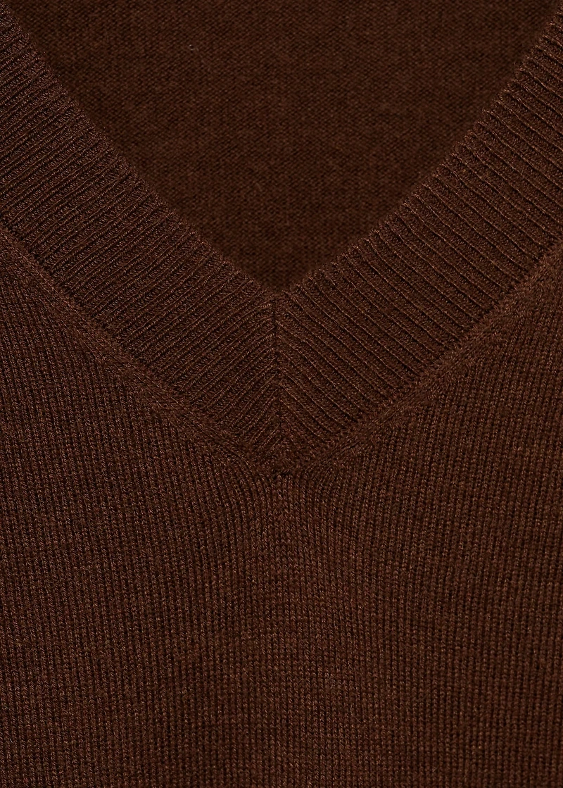 V-neck knit sweater