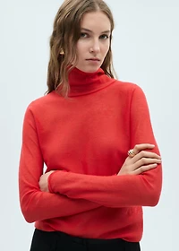 Semi-transparent turtleneck sweater