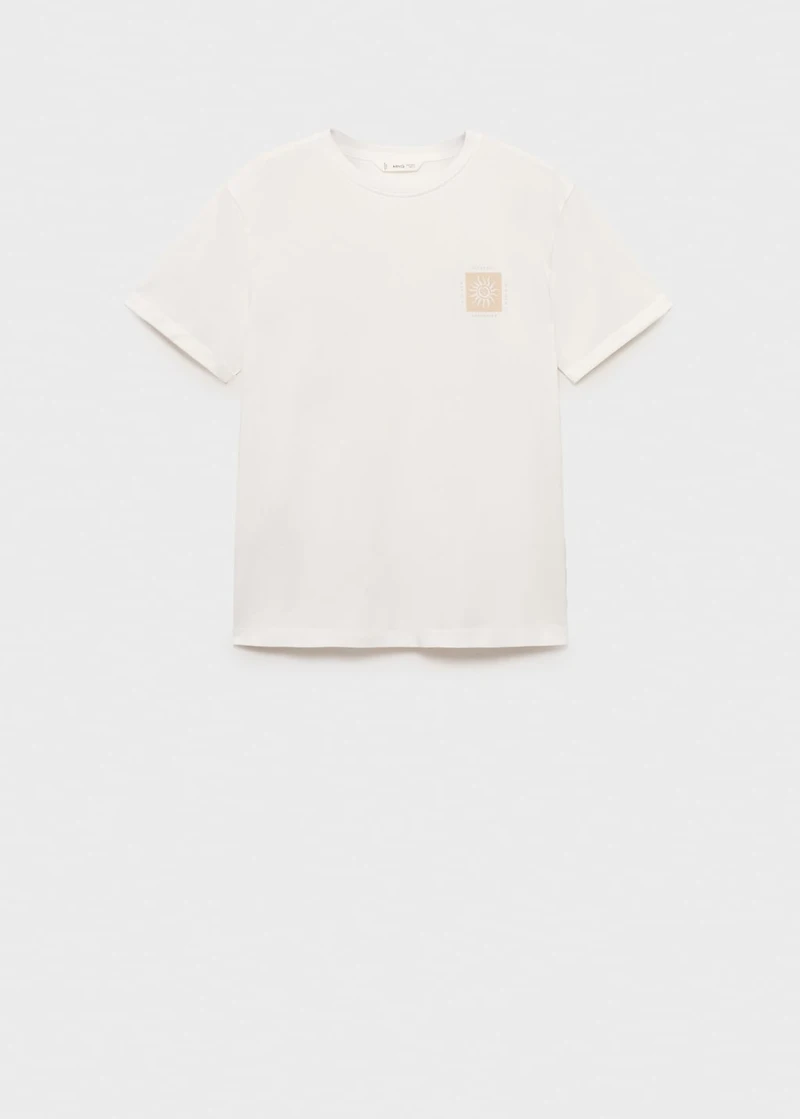 Printed cotton-blend t-shirt