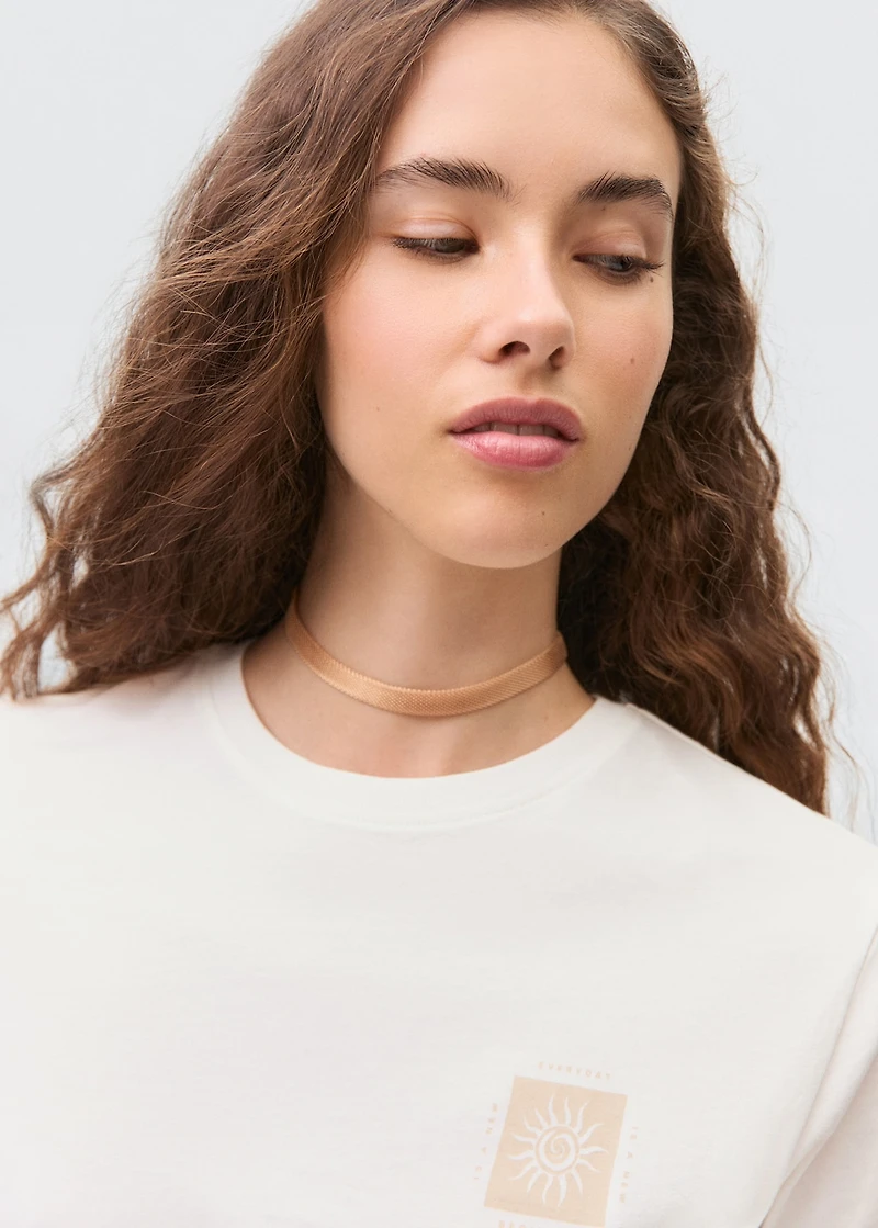 Printed cotton-blend t-shirt