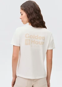 Printed cotton-blend t-shirt