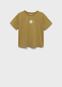 Embroidered cotton message t-shirt