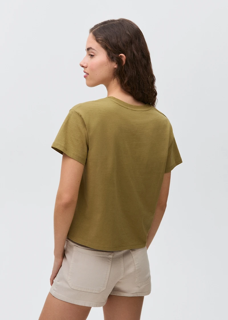 Embroidered cotton message t-shirt