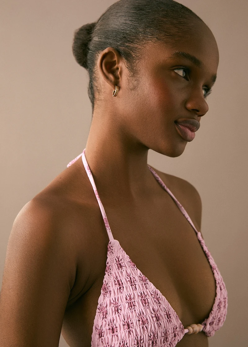 Pom-pom printed bikini