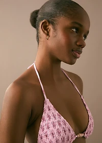 Pom-pom printed bikini