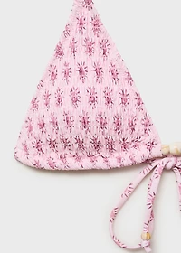 Pom-pom printed bikini