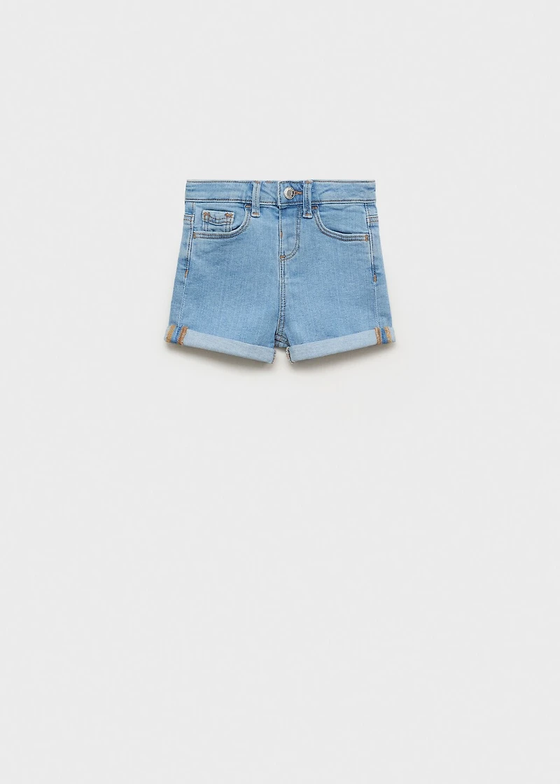 Denim turn-up shorts