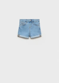 Denim turn-up shorts