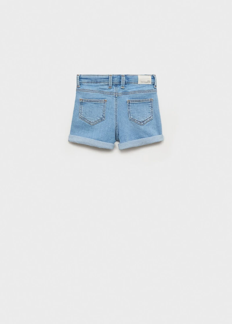 Denim turn-up shorts