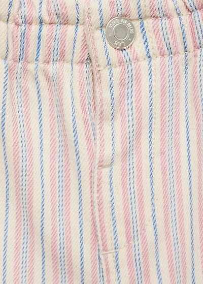 Striped denim shorts