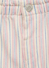 Striped denim shorts