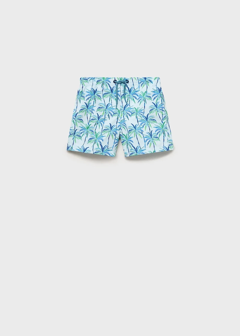 Palm trees print swimsuit trunks