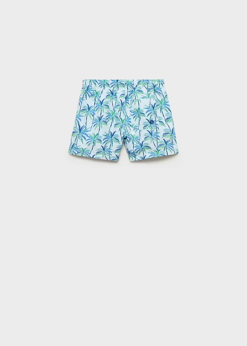 Palm trees print swimsuit trunks