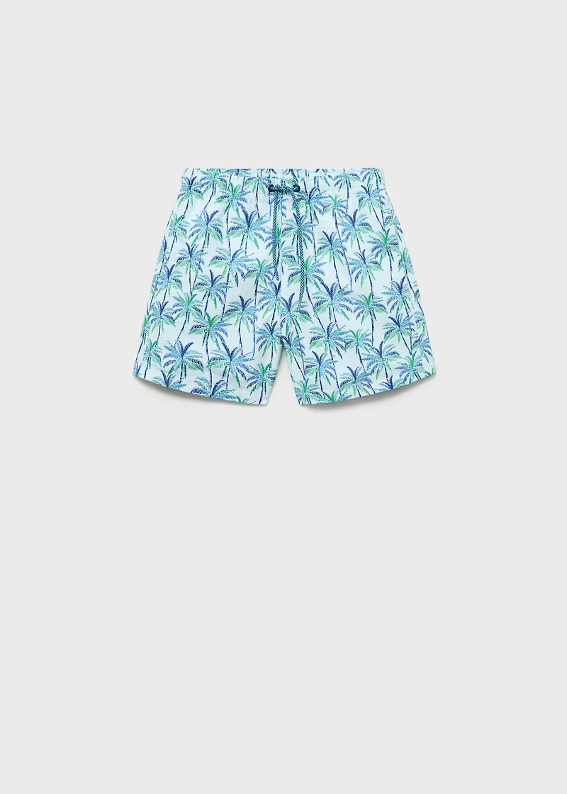 Palm trees print swimsuit trunks