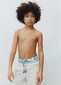 Palm trees print swimsuit trunks