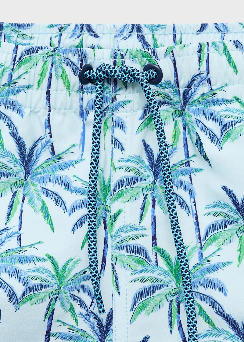 Palm trees print swimsuit trunks