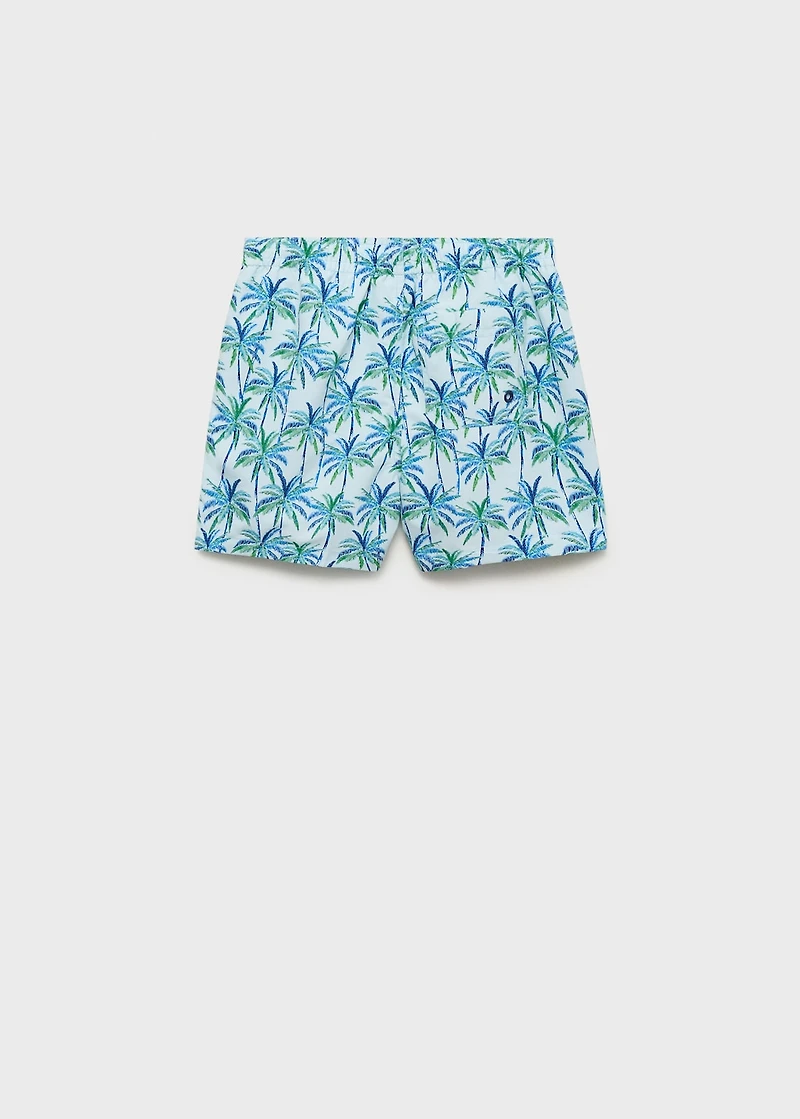 Palm trees print swimsuit trunks