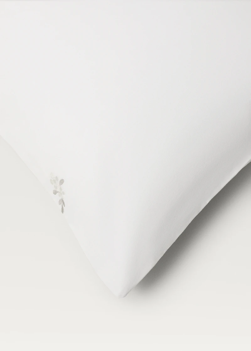 Cotton percale embroidered-flower children's duvet cover for 90 cm bed