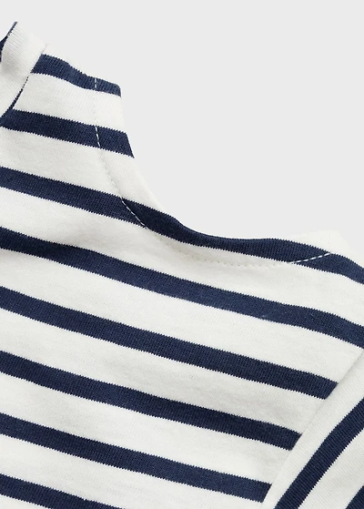 Cut-out t-shirt with striped shoulders