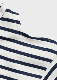 Cut-out t-shirt with striped shoulders