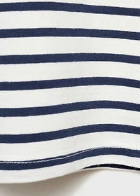 Cut-out t-shirt with striped shoulders