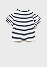 Cut-out t-shirt with striped shoulders