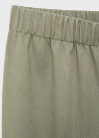 Straight linen-blend pants