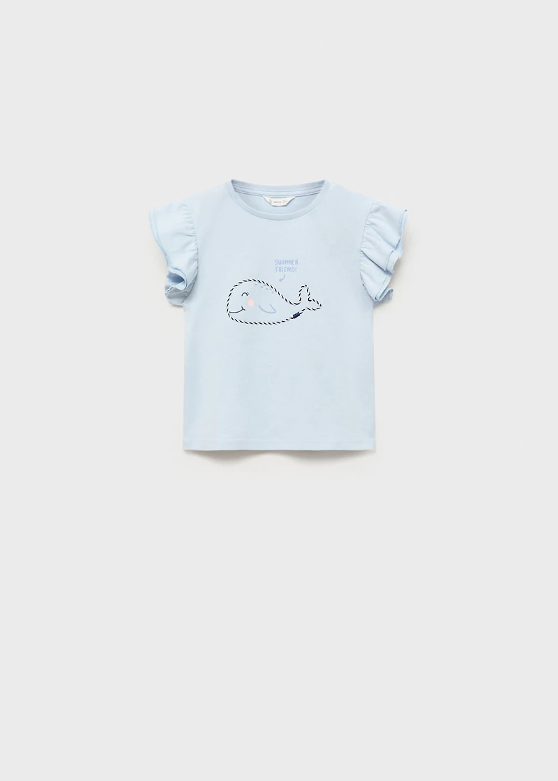 Ruffles embroidered t-shirt