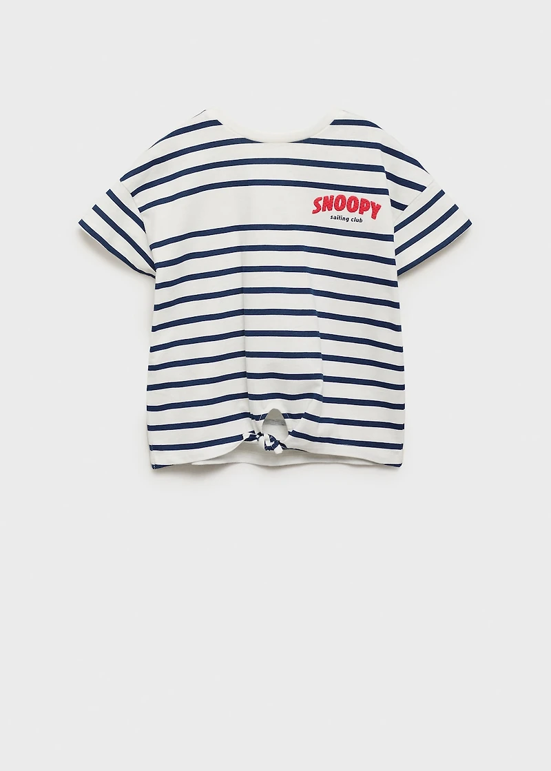 Snoopy striped t-shirt with knot detail