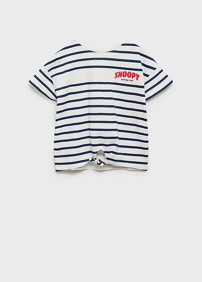 Snoopy striped t-shirt with knot detail