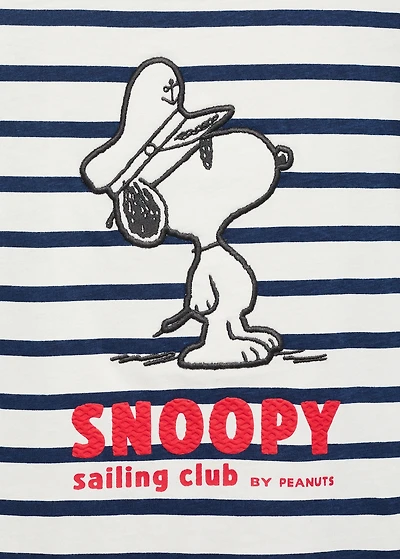 Snoopy striped t-shirt with knot detail