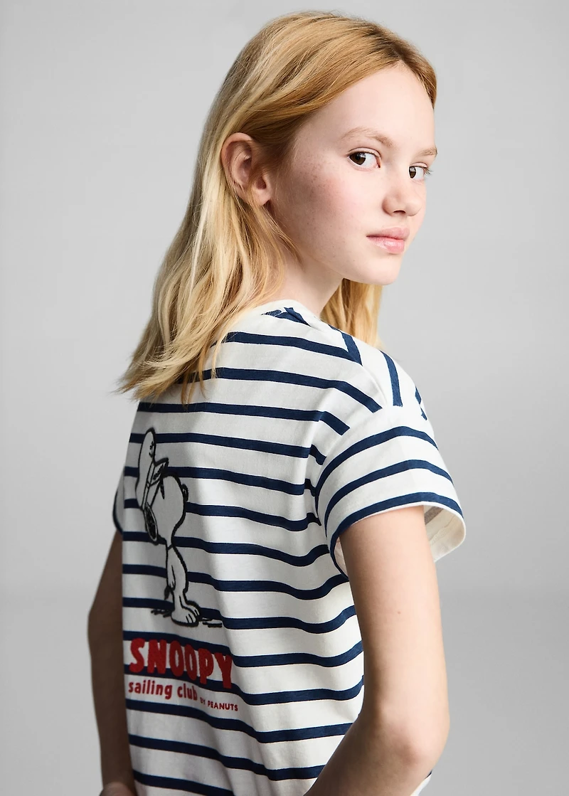 Snoopy striped t-shirt with knot detail