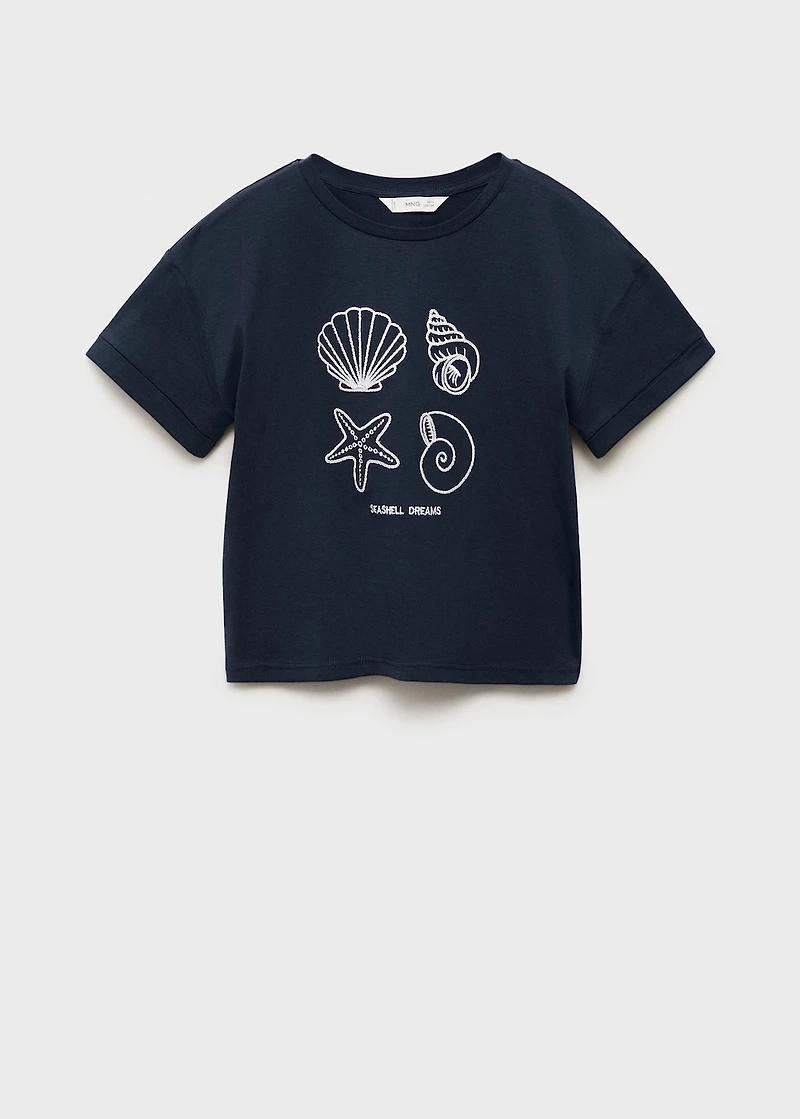 Embroidered detail T-shirt