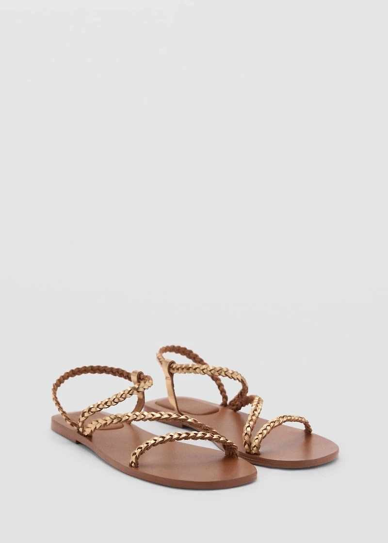 Braided leather sandal