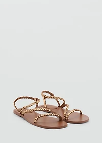 Braided leather sandal
